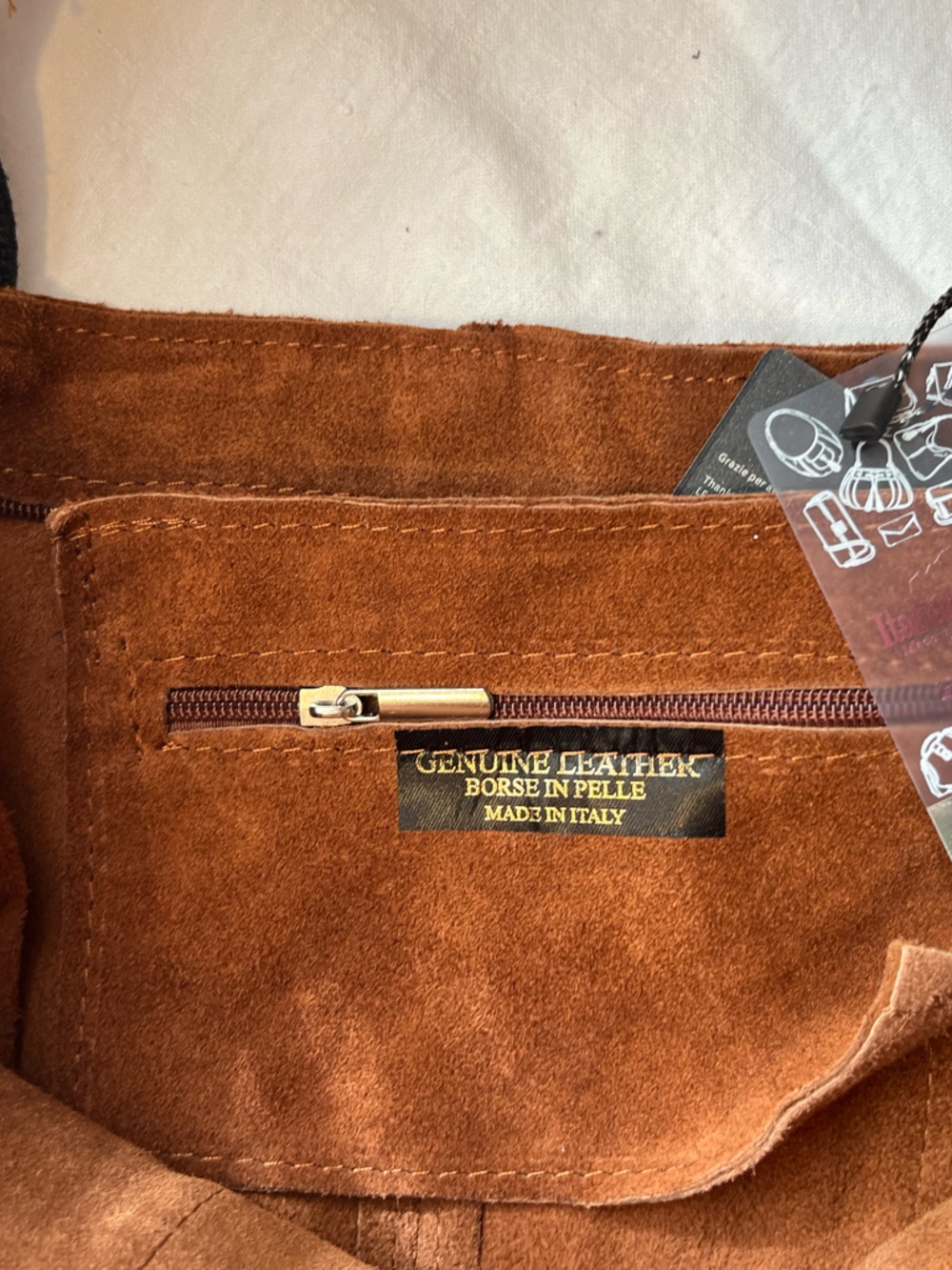 Italian Leather Suede Purse NWT - Picture 4 of 9